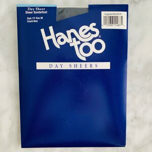 Hanes Too Pantyhose Classic Navy #117 Size AB 1 Pair Non-Control Top Day Sheer